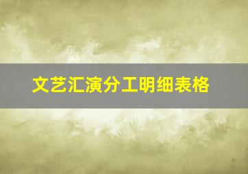 文艺汇演分工明细表格