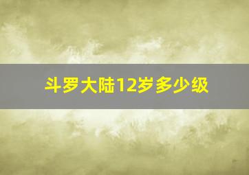 斗罗大陆12岁多少级