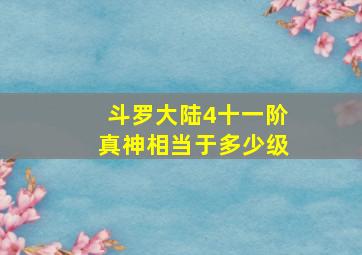 斗罗大陆4十一阶真神相当于多少级