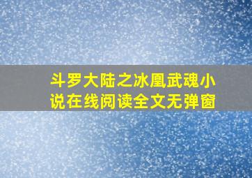 斗罗大陆之冰凰武魂小说在线阅读全文无弹窗