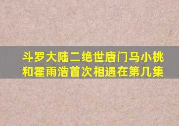 斗罗大陆二绝世唐门马小桃和霍雨浩首次相遇在第几集