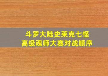 斗罗大陆史莱克七怪高级魂师大赛对战顺序