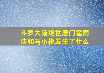 斗罗大陆绝世唐门霍雨浩和马小桃发生了什么