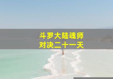 斗罗大陆魂师对决二十一天