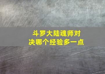 斗罗大陆魂师对决哪个经验多一点