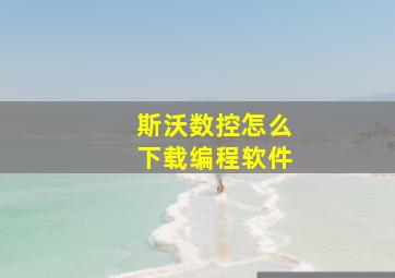 斯沃数控怎么下载编程软件