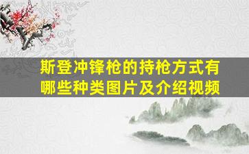 斯登冲锋枪的持枪方式有哪些种类图片及介绍视频