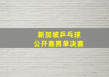 新加坡乒乓球公开赛男单决赛