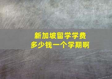 新加坡留学学费多少钱一个学期啊