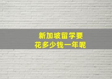 新加坡留学要花多少钱一年呢