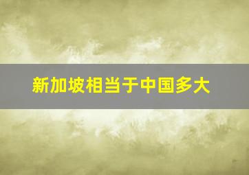 新加坡相当于中国多大