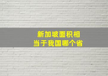 新加坡面积相当于我国哪个省