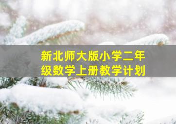 新北师大版小学二年级数学上册教学计划