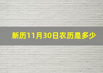 新历11月30日农历是多少