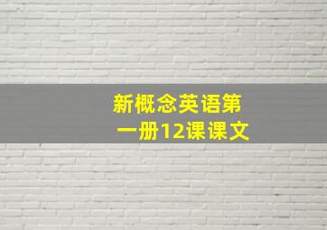 新概念英语第一册12课课文