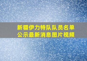 新疆伊力特队队员名单公示最新消息图片视频