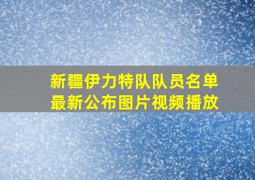 新疆伊力特队队员名单最新公布图片视频播放