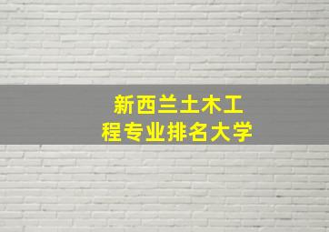 新西兰土木工程专业排名大学