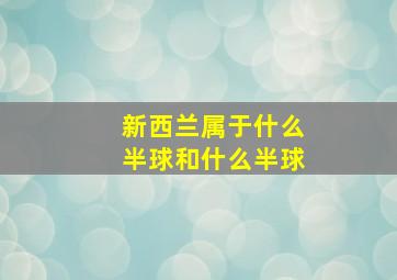 新西兰属于什么半球和什么半球