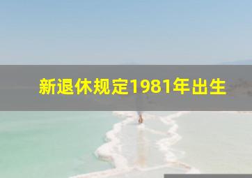 新退休规定1981年出生