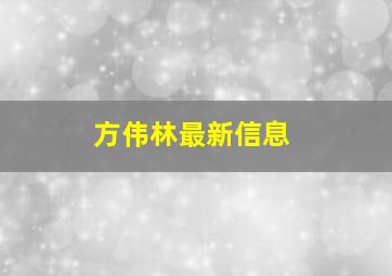 方伟林最新信息