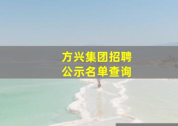 方兴集团招聘公示名单查询