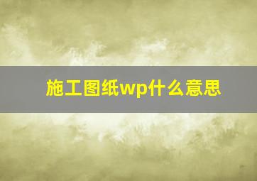 施工图纸wp什么意思