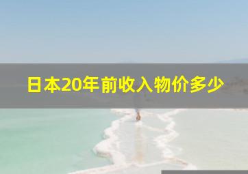 日本20年前收入物价多少