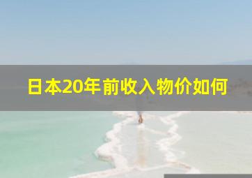 日本20年前收入物价如何