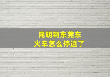 昆明到东莞东火车怎么停运了