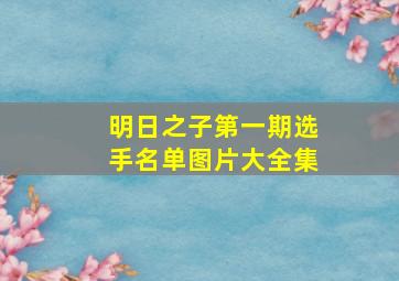 明日之子第一期选手名单图片大全集