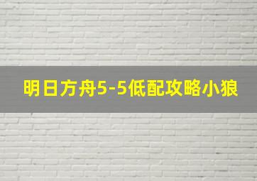 明日方舟5-5低配攻略小狼