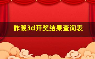 昨晚3d开奖结果查询表