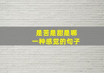 是苦是甜是哪一种感觉的句子