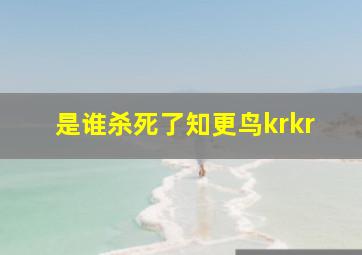 是谁杀死了知更鸟krkr