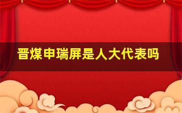 晋煤申瑞屏是人大代表吗