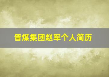 晋煤集团赵军个人简历