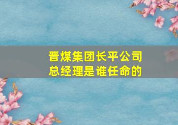 晋煤集团长平公司总经理是谁任命的