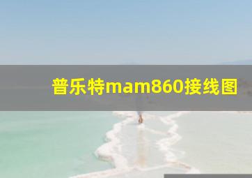 普乐特mam860接线图