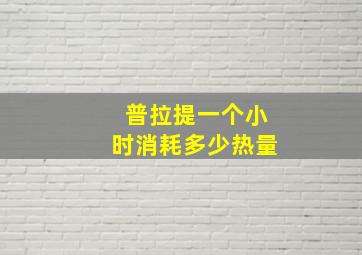 普拉提一个小时消耗多少热量