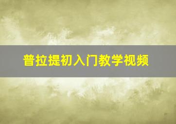 普拉提初入门教学视频