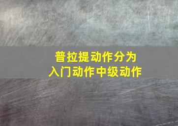 普拉提动作分为入门动作中级动作