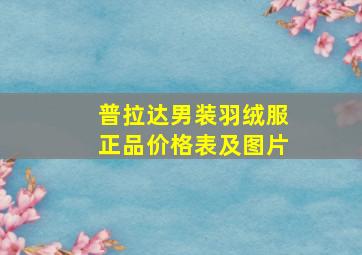 普拉达男装羽绒服正品价格表及图片