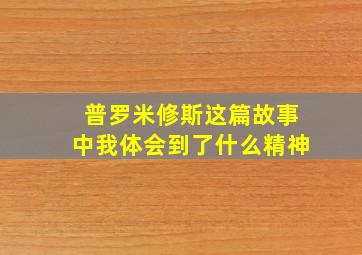 普罗米修斯这篇故事中我体会到了什么精神