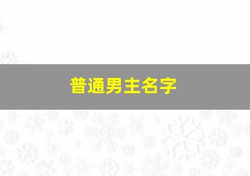 普通男主名字