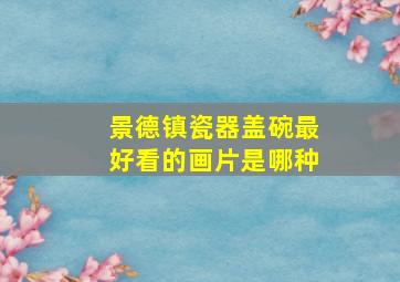 景德镇瓷器盖碗最好看的画片是哪种