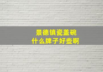 景德镇瓷盖碗什么牌子好些啊