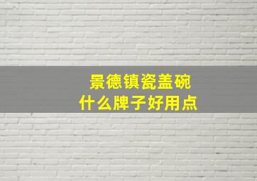 景德镇瓷盖碗什么牌子好用点