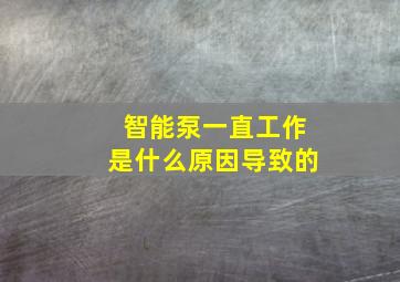 智能泵一直工作是什么原因导致的