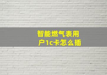 智能燃气表用户1c卡怎么插